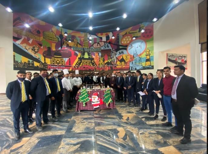 Heritage Institute of Hotel and Tourism Agra 15th Dec 2021 Cake Mixing 2021 photo 9